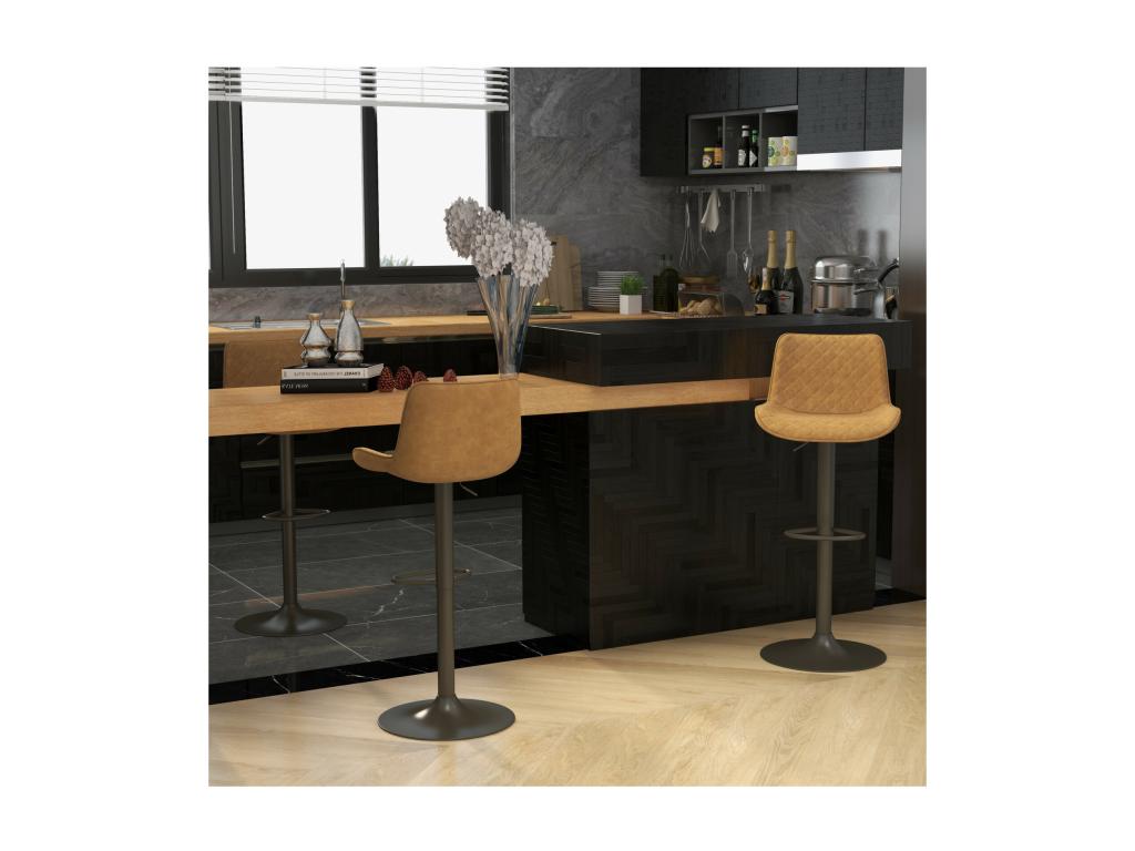 Artvivrestore-Tabouret de bar en cuir synthétique Artvivrestore-gris bronze x2 52949UWAL
