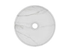Vasque à poser ronde blanche effet marbre en céramique - 36 cm - Artvivrestore 70601DSIL
