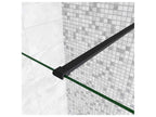 Paroi de douche à l'italienne avec retour pivotant 110 40x200cm avec barre de fixation 90cm récupérable - Noir Mat - 8mm verre anticalcaire 28898WEXL