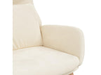 Chaise de relaxation Blanc crème Velours 56777EDQE