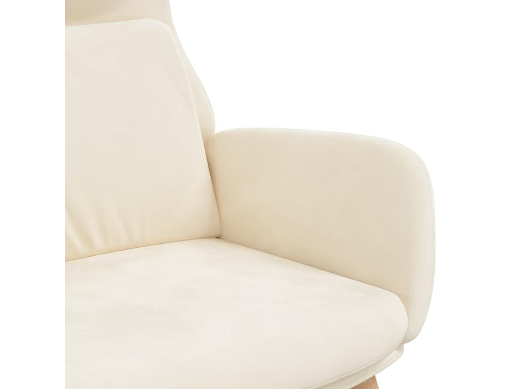 Chaise de relaxation Blanc crème Velours 56777EDQE