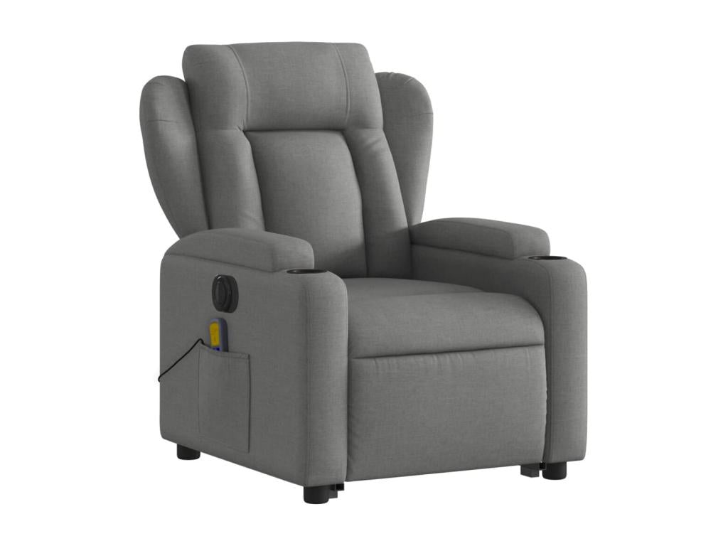 Fauteuil inclinable massant électrique Gris foncé Tissu 06425DIYY