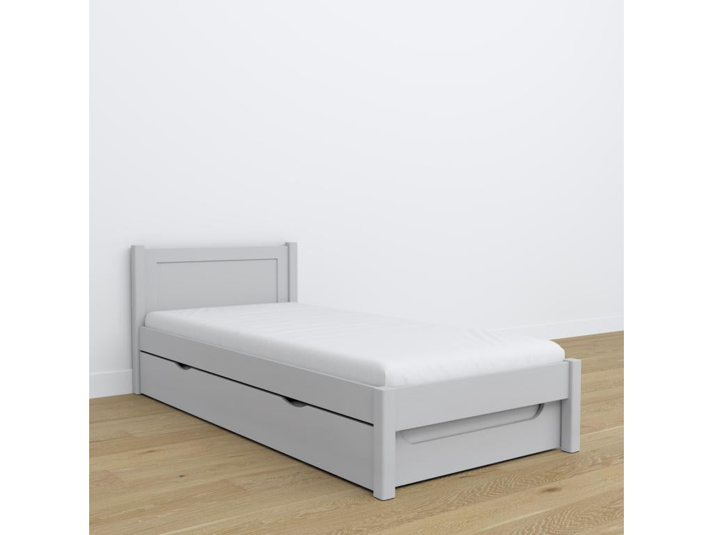 Lit gigogne en bois N02 Gris 80x190 43374KOBH
