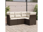 Salon de jardin 4 pcs avec coussins marron résine tressée 37305MSQJ