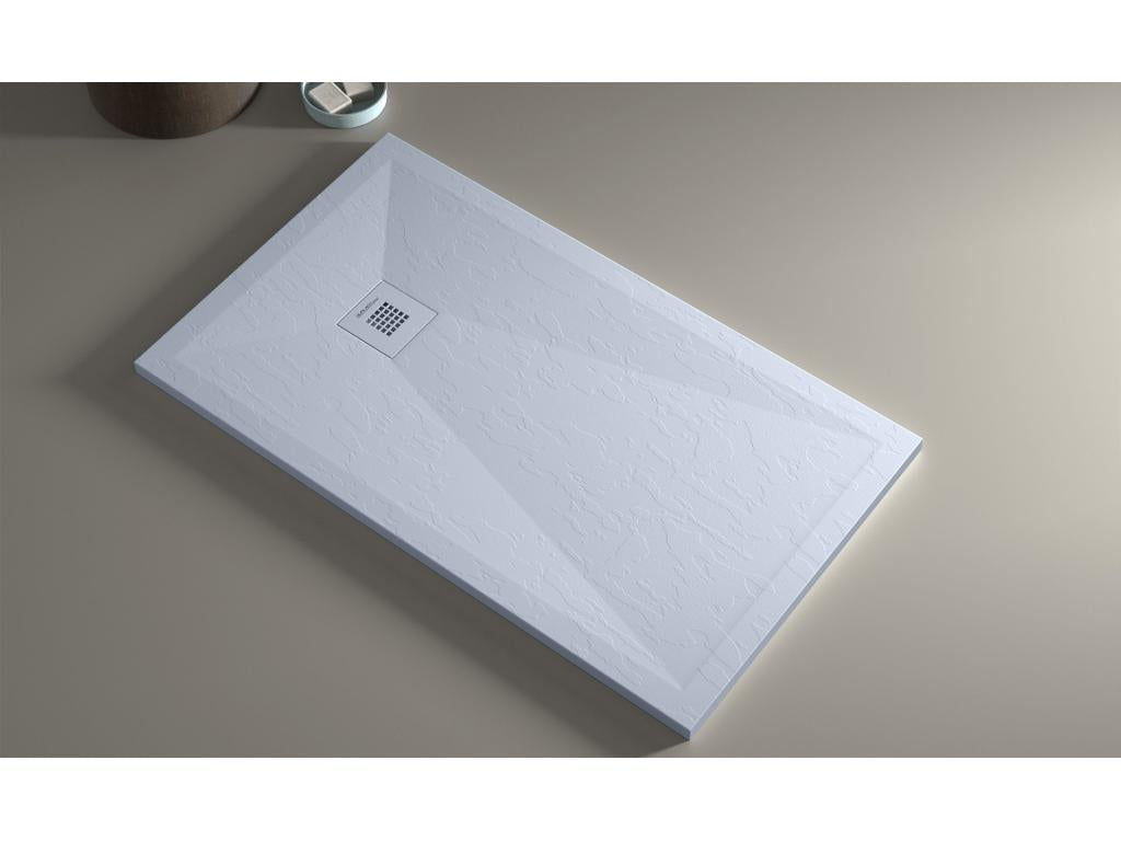 Receveur de douche gris finition ardoise Nidchicshop grille de couleur - 90x80 cm 60176YVQT