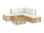 Salon de jardin 6 pcs avec coussins blanc crème Calmetop 95989JHYL