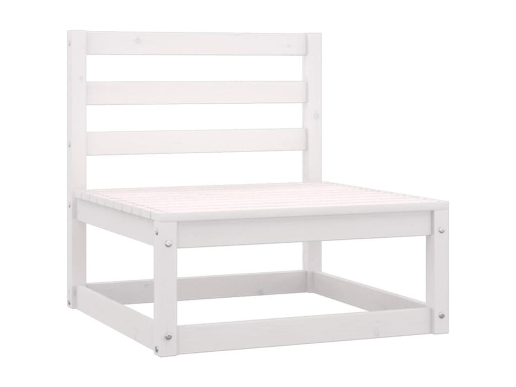 Salon de jardin 9 pièces Blanc Bois de pin massif 47839HGQQ