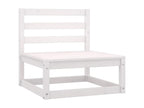 Salon de jardin 9 pièces Blanc Bois de pin massif 47839HGQQ