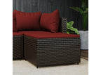 Repose-pied de jardin avec coussin marron résine tressée 08067WMFA