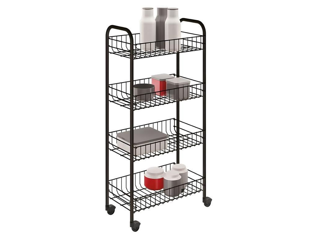 Etagère Multifonction 4 Étagères Calmetop de Calmetop- Couleur Noir 96897VOTF