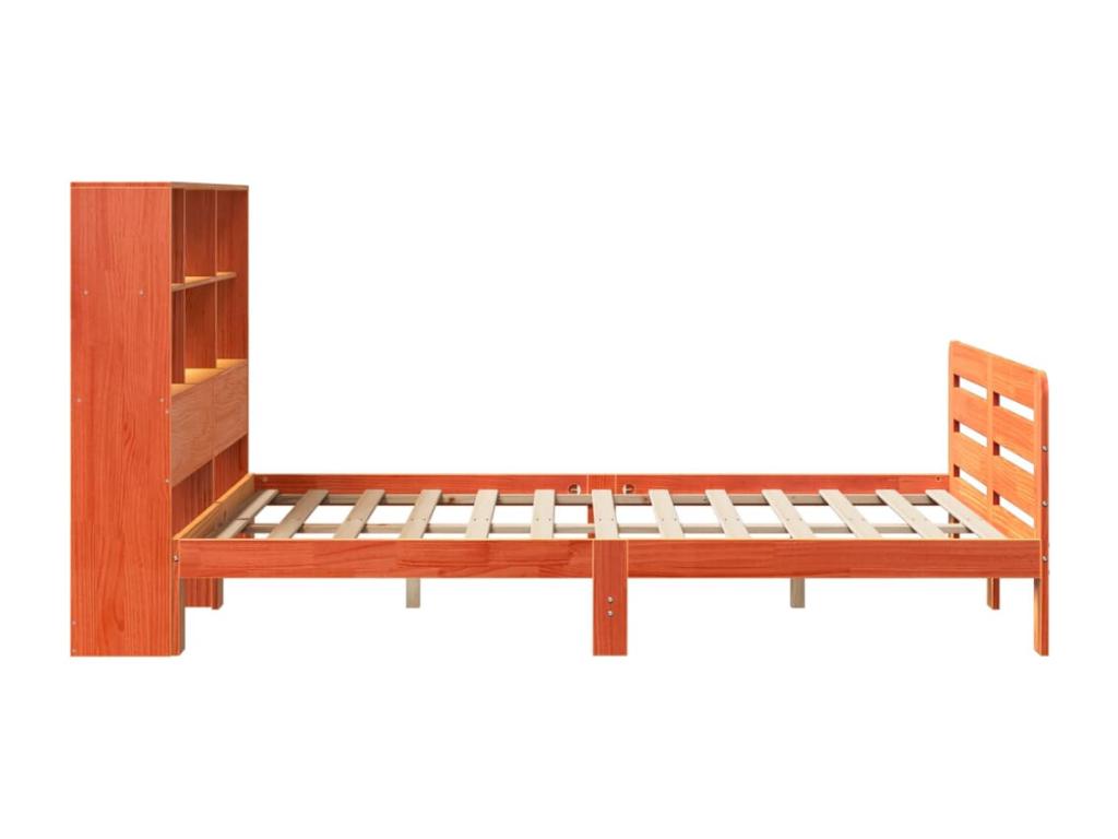 Cadre de lit sans matelas cire marron 120x190cm bois pin massif 81579BUDP