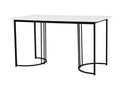 Table de salle à manger 140x80cm Table rectangulaire piétement métallique pour salle à manger salon Noir 81242OCCB