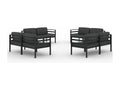 Salon de jardin 8 pcs avec coussins Aluminium Anthracite 87569MUJO