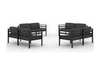 Salon de jardin 8 pcs avec coussins Aluminium Anthracite 87569MUJO