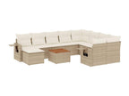 Salon de jardin 11 pièces avec coussins beige résine tressée 46827GSPL