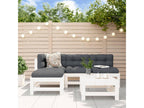 Salon de jardin 5 pcs blanc bois massif de pin 28873EDTC
