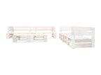 Salon de jardin palette 6 pièces Bois Blanc 76745XTQS