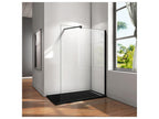 Paroi de douche à l'italienne 160x200cm en verre 8mm sécurité anticalcaire avec barre de fixation 140cm en carré - Noir Mat 39992RIPE