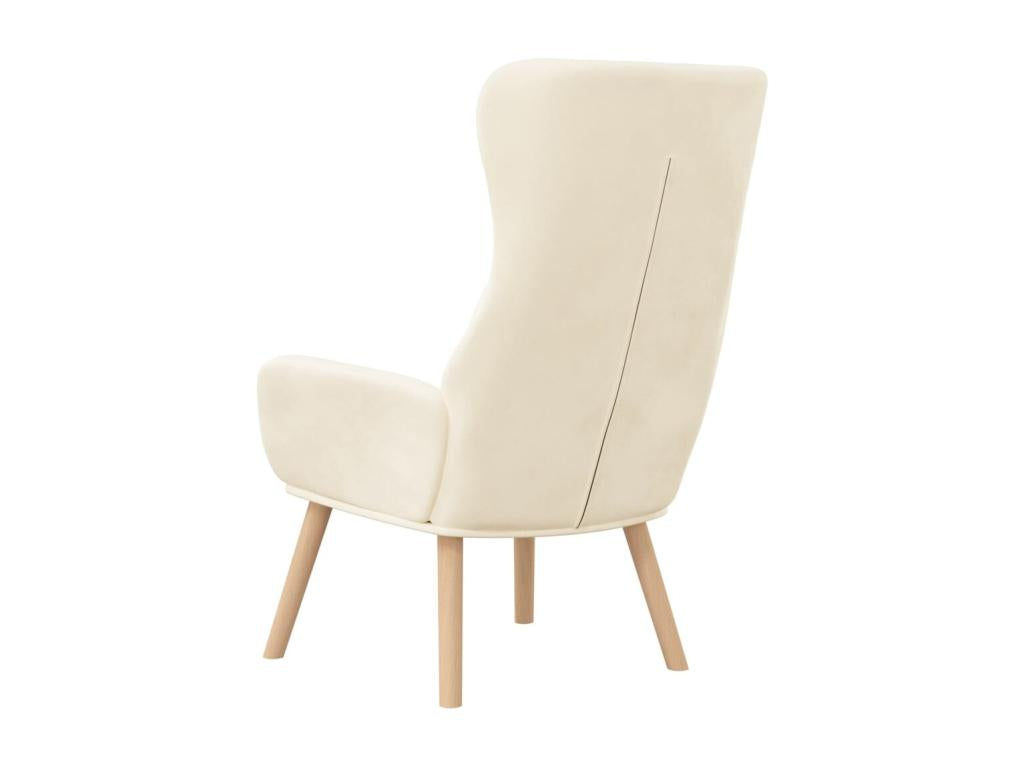 Chaise de relaxation Blanc crème Velours 56777EDQE