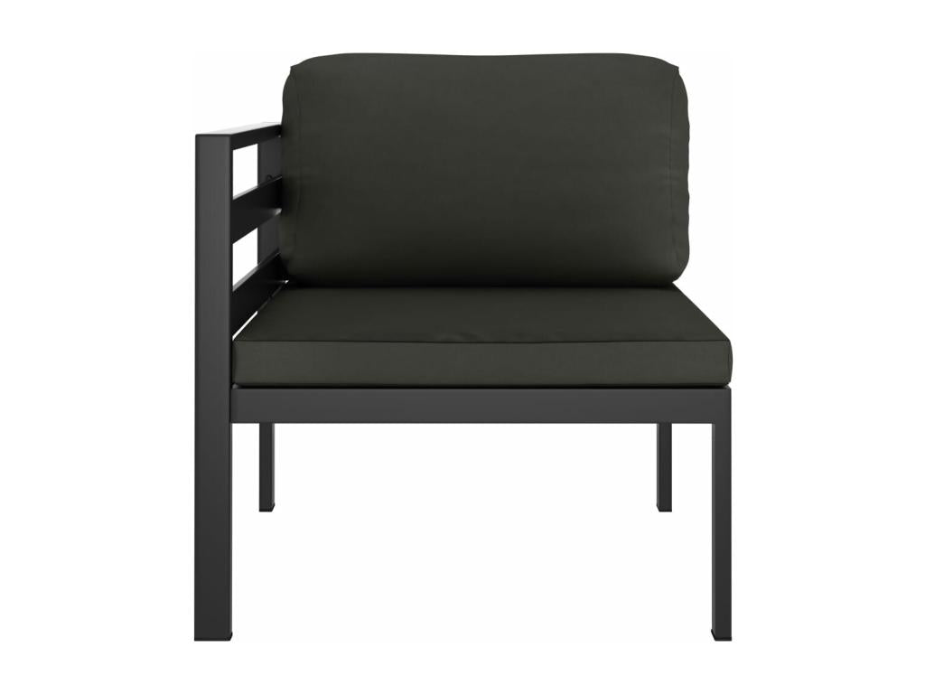 Salon de jardin 8 pcs avec coussins Aluminium Anthracite 87569MUJO