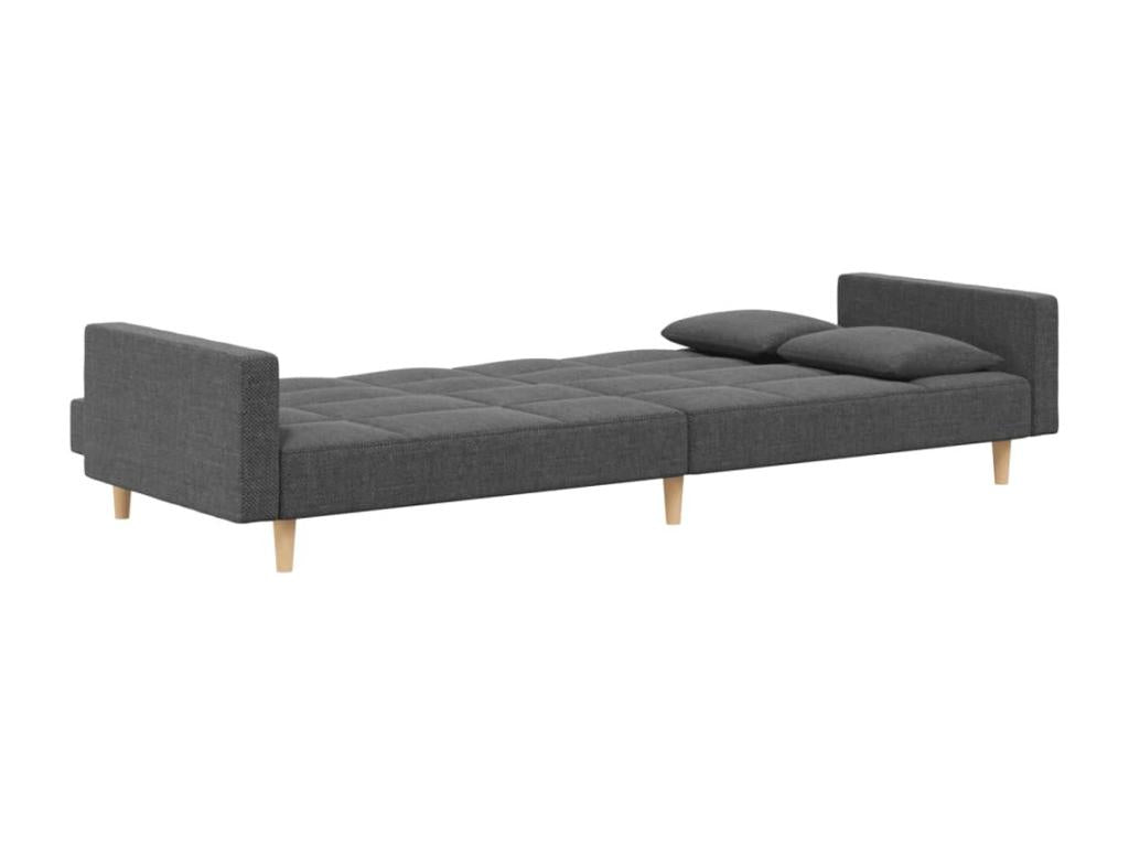 Canapé-lit à 2 places avec deux oreillers gris clair tissu 09141VWOA