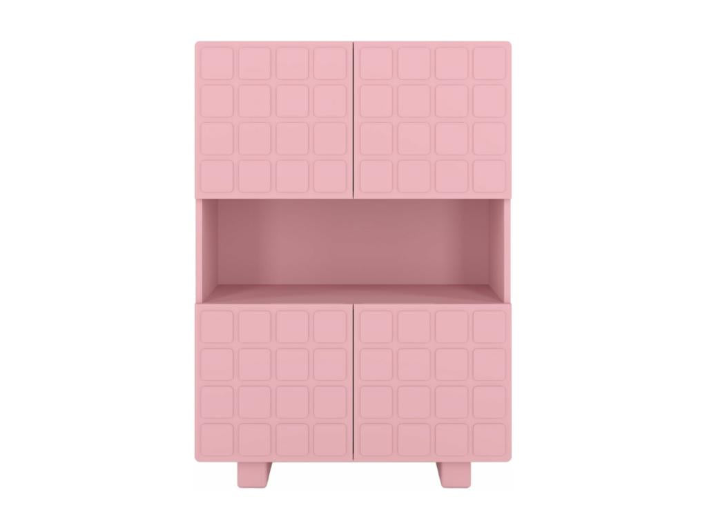 Buffet moderne avec façades 3D Artvivrestore CUBO HIGH / couleur rose poudré / larg- 85 cm 29239NUPB