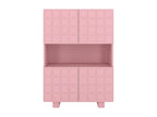 Buffet moderne avec façades 3D Artvivrestore CUBO HIGH / couleur rose poudré / larg- 85 cm 29239NUPB