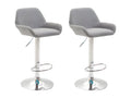 Lot de 2 Tabourets de bar - Tissu / Métal chromé - Gris - Nidchicshop 43924UGOS