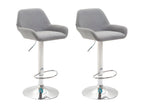 Lot de 2 Tabourets de bar - Tissu / Métal chromé - Gris - Nidchicshop 43924UGOS