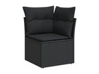 Salon de jardin 6 pièces avec coussins noir résine tressée 42225CEVP