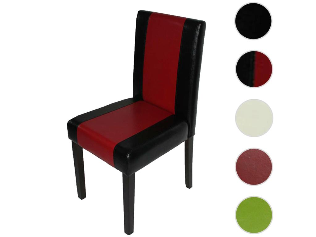 Chaise de salle à manger Calmetop noir/rouge pieds foncés 32043MVHY