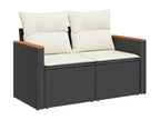 Salon de jardin 8 pcs avec coussins noir résine tressée 82843WJKZ