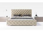 Calmetop Lit double avec Rangement lit 200x200 cm Paris - Lit Adulte Tissu Beige Calmetop Velvet 2201 04966YILD