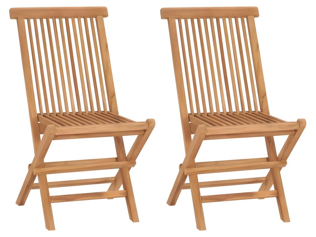 Chaises de jardin pliables lot de 2 Bois de teck massif 78116GFWL