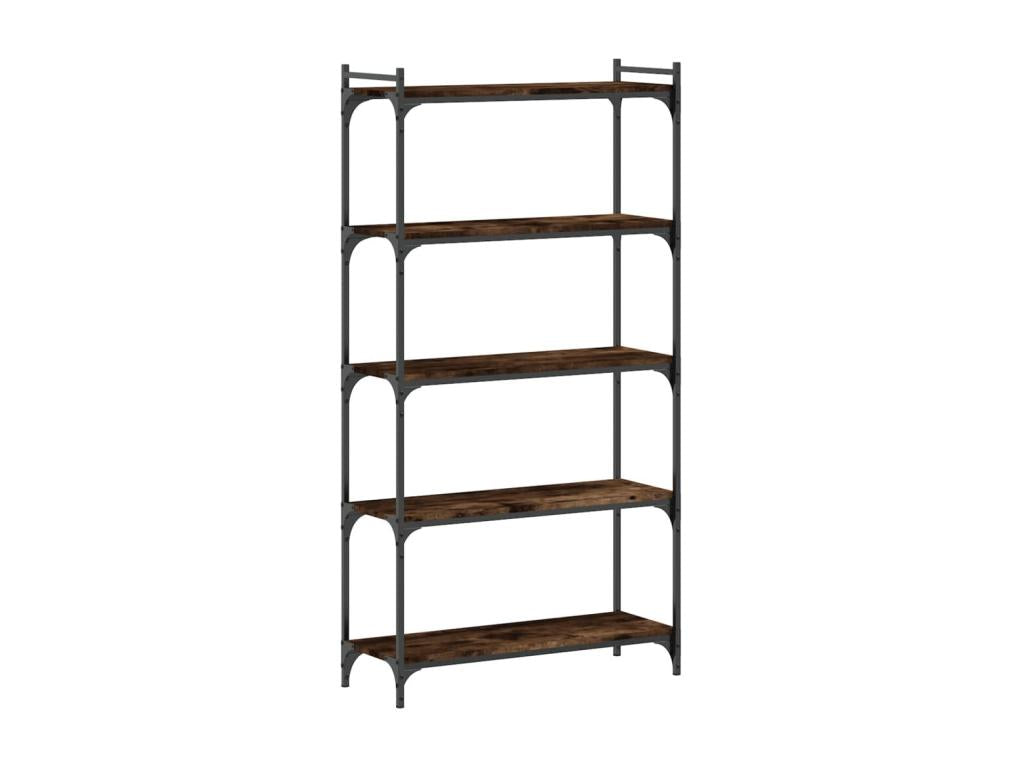 Bibliothèque 5 niveaux chêne fumé 80x30x154cm bois d'ingénierie 54526HVDV