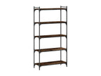Bibliothèque 5 niveaux chêne fumé 80x30x154cm bois d'ingénierie 54526HVDV