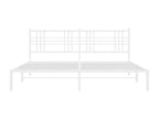 Cadre de lit métal avec tête de lit blanc 193x203 28240RPPX