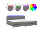 Sommier à Calmetop de lit et matelas et LED Gris foncé 200x200 44816WBNI