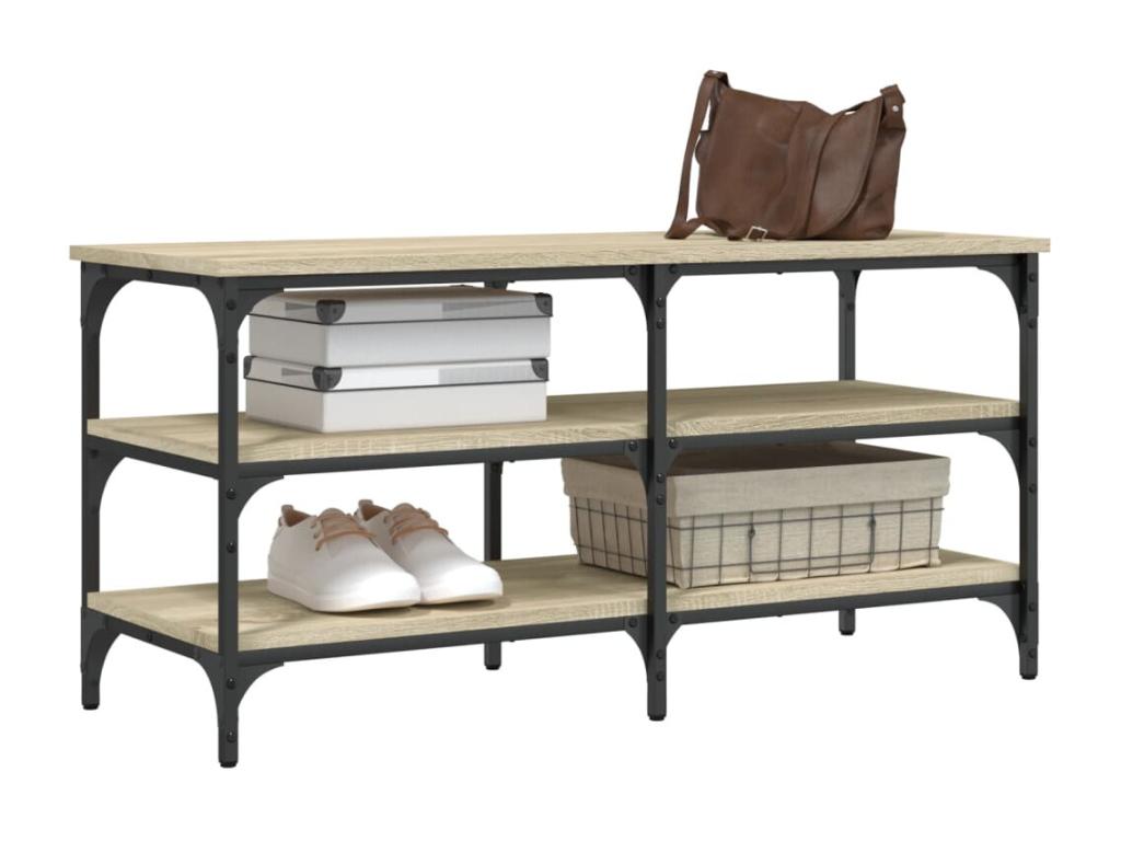 Banc à chaussures chêne Artvivrestore 100x38.5x49 bois d'ingénierie 72423TDBZ