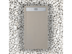 Receveur de douche 90x165 cm avec grille latérale Calmetop 1001 en résine synthétique et poudre de marbre avec drain 93138QUUQ