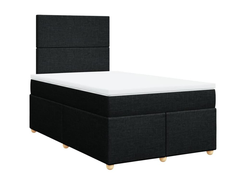 Sommier à Artvivrestore de lit avec matelas Noir 120x200 cm Tissu 19148VBDR