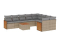 Salon de jardin avec coussins 10 pièces beige résine tressée 00861JCYT