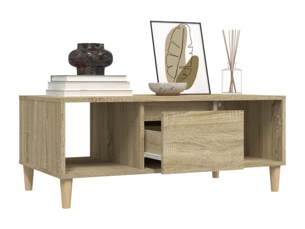 Table basse Chêne Calmetop 90x50x36.5 Bois d'ingénierie 54135TAWI
