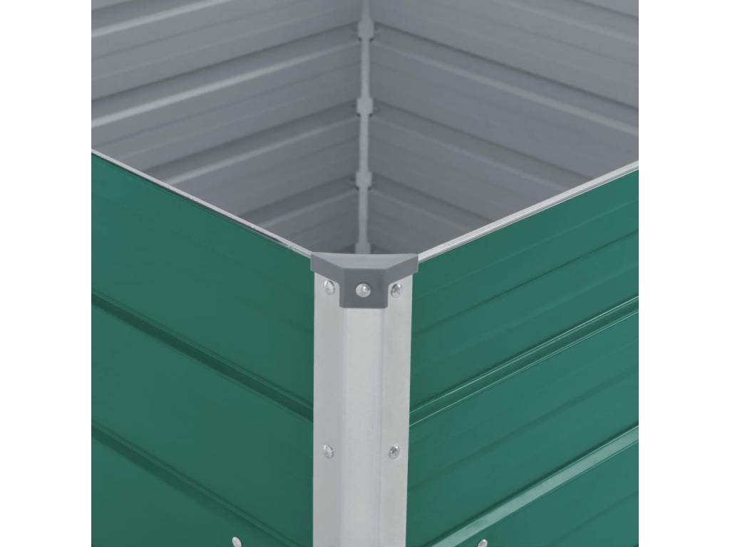 Jardinière 100x100x45 cm Acier galvanisé Vert 55882VTRT