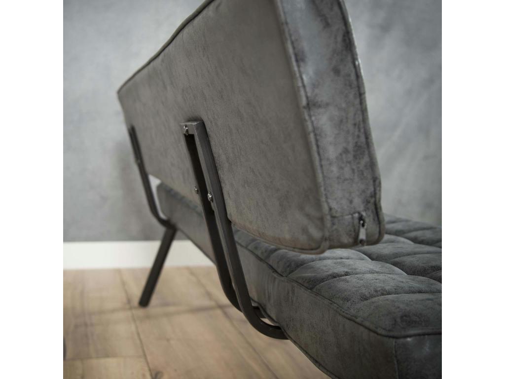 Banc salle à manger noir avec dossier 180 cm Calmetop 31854VRAJ