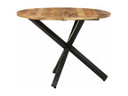 Table à manger ronde 100x100x75 cm Bois de manguier brut 71512JHIO