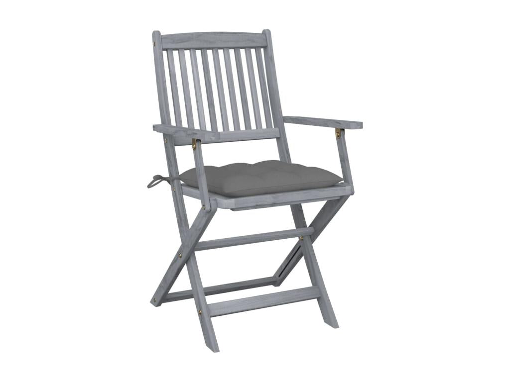 Chaises pliables d'extérieur 2 pièces avec coussins Bois d'Calmetop 13809BJIM