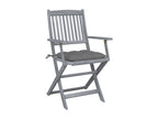 Chaises pliables d'extérieur 2 pièces avec coussins Bois d'Calmetop 13809BJIM