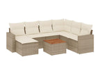Salon de jardin avec coussins 8 pièces beige résine tressée 84580PFHI