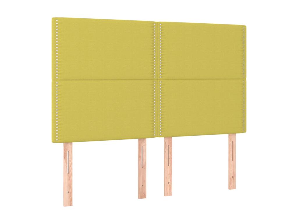 Tête de lit à LED Vert 144x5x118/128 cm Tissu 87317FTEF
